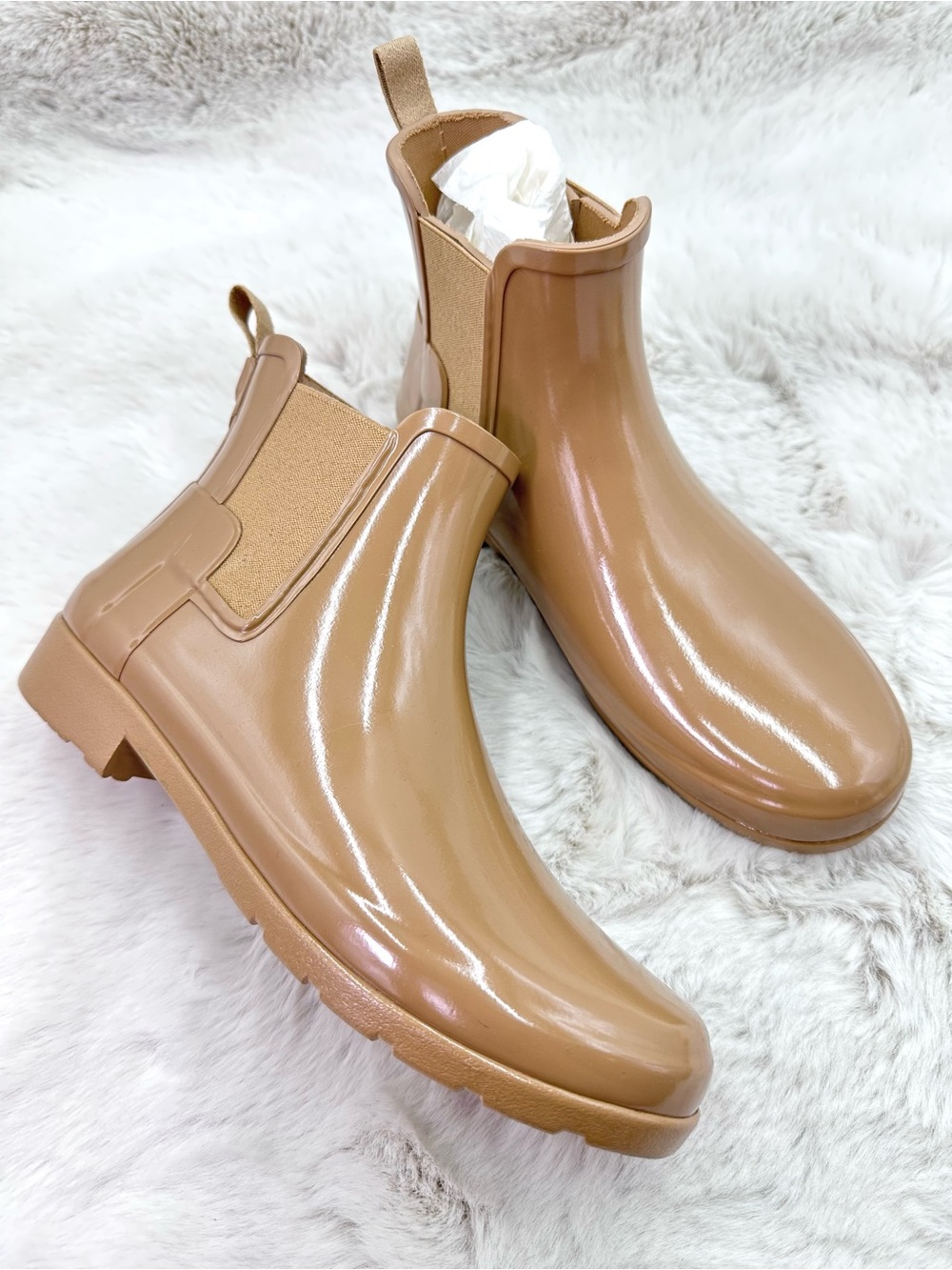 Hunter Women's Original Chelsea Gloss‎ Rain Boot Gloss Tawny US 9 NWT